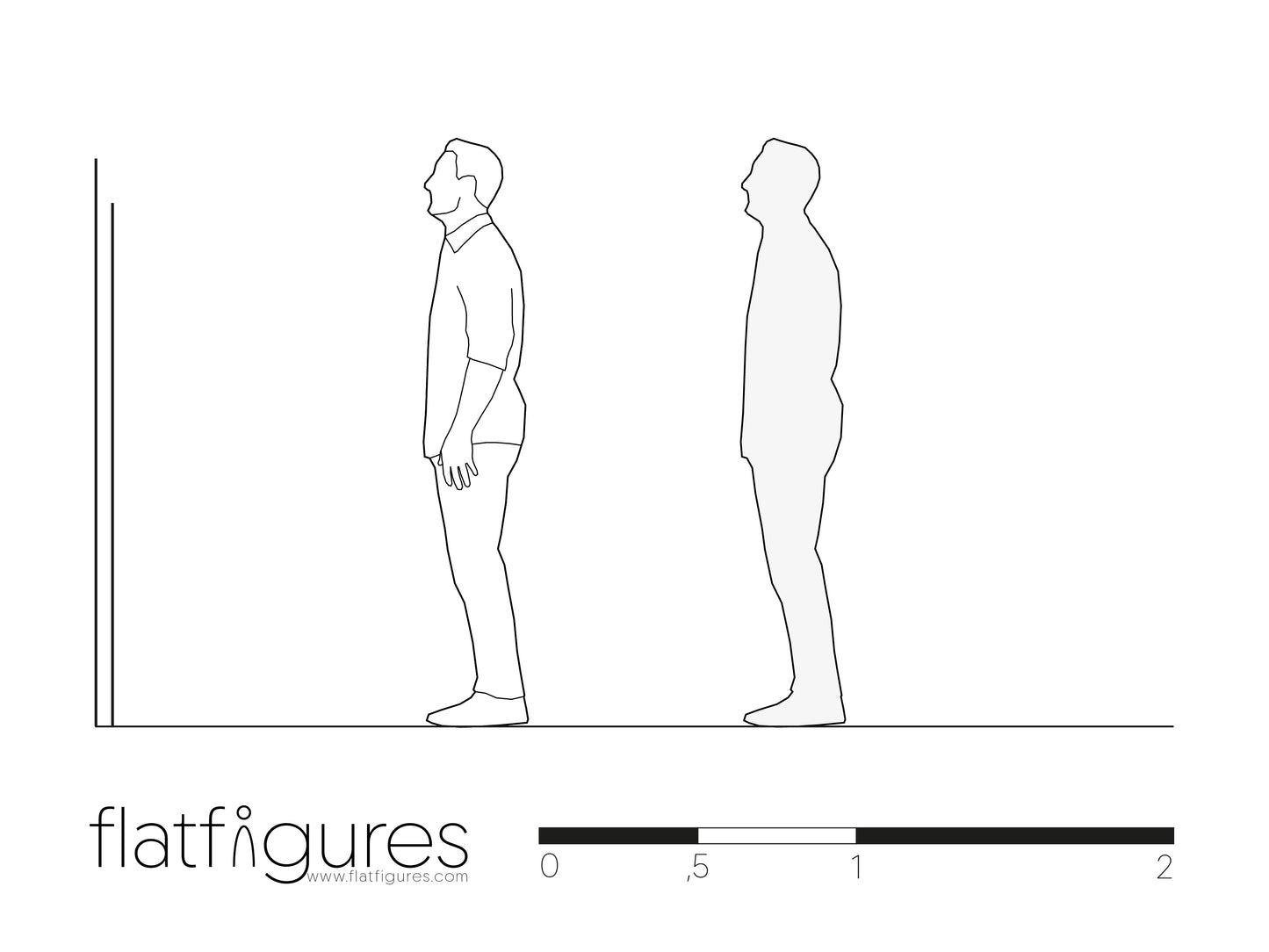 Stehender Mann seitlich 02 - CAD Figur
