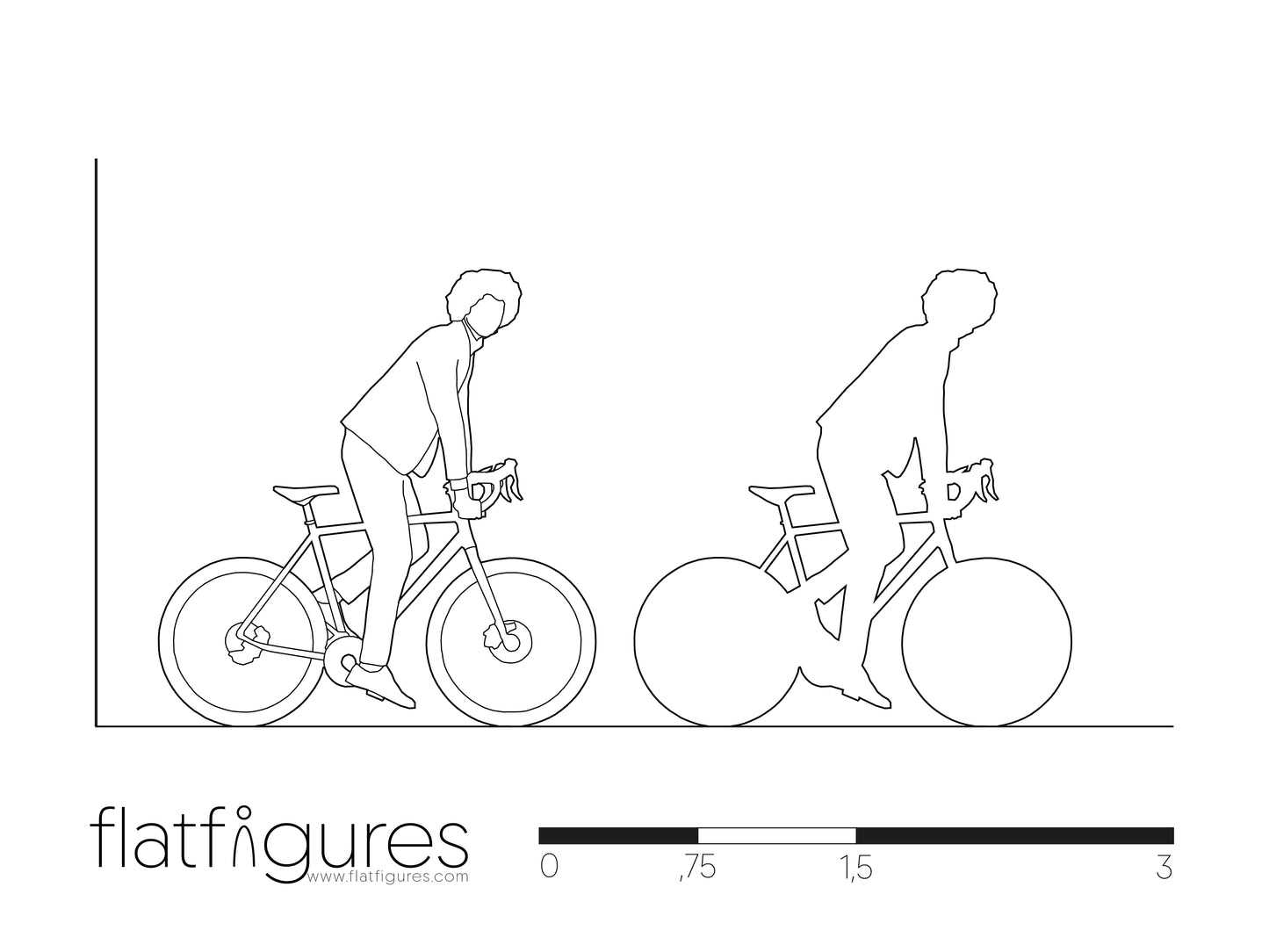Mann auf Rennrad seitlich 01 - CAD Figur