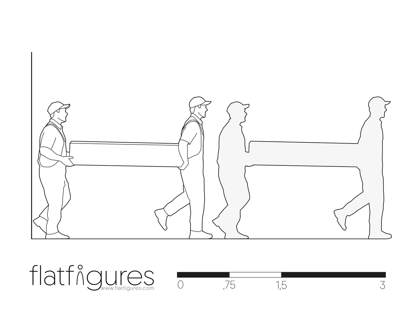 Arbeitende Männer seitlich 04 - CAD Figur