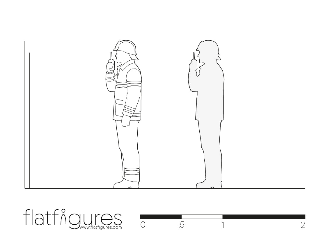 Standing Man Rear 02 - CAD Figure