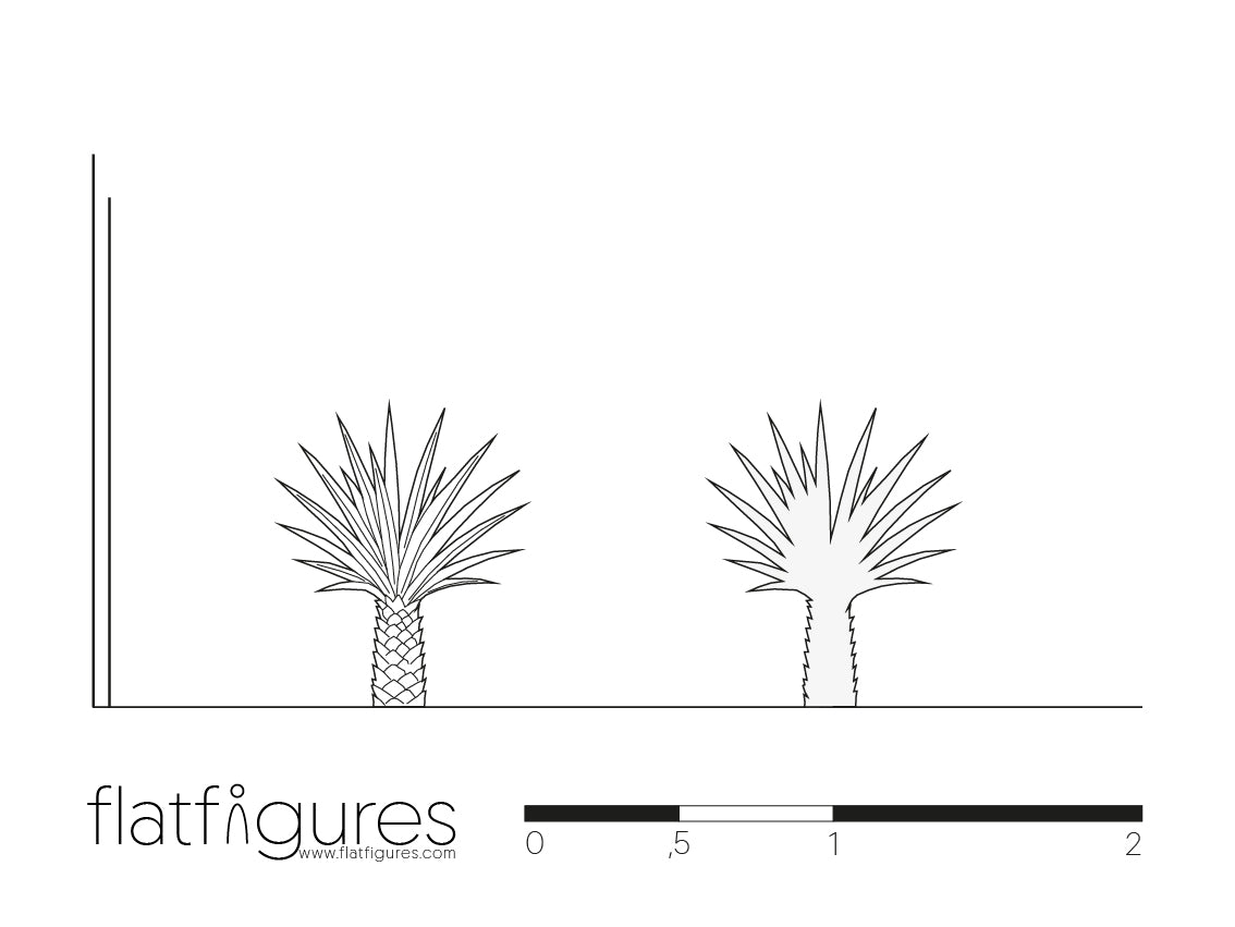 Palme seitlich 09 - CAD Figur