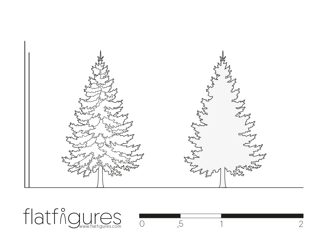 Nadelbaum seitlich 13 - CAD Figur