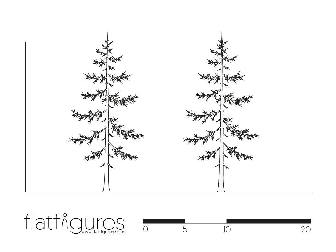 Nadelbaum seitlich 14 - CAD Figur