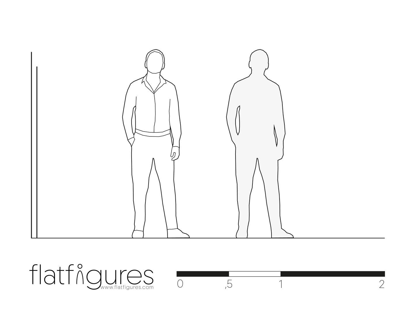 Stehender Mann frontal 02 - CAD Figur