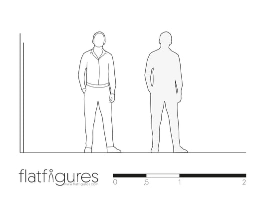 Stehender Mann frontal 02 - CAD Figur