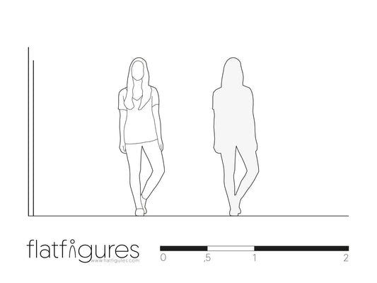 Stehende Frau frontal 04 - CAD Figur