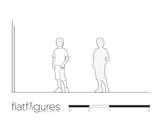 Stehender Junge frontal 05 - CAD Figur