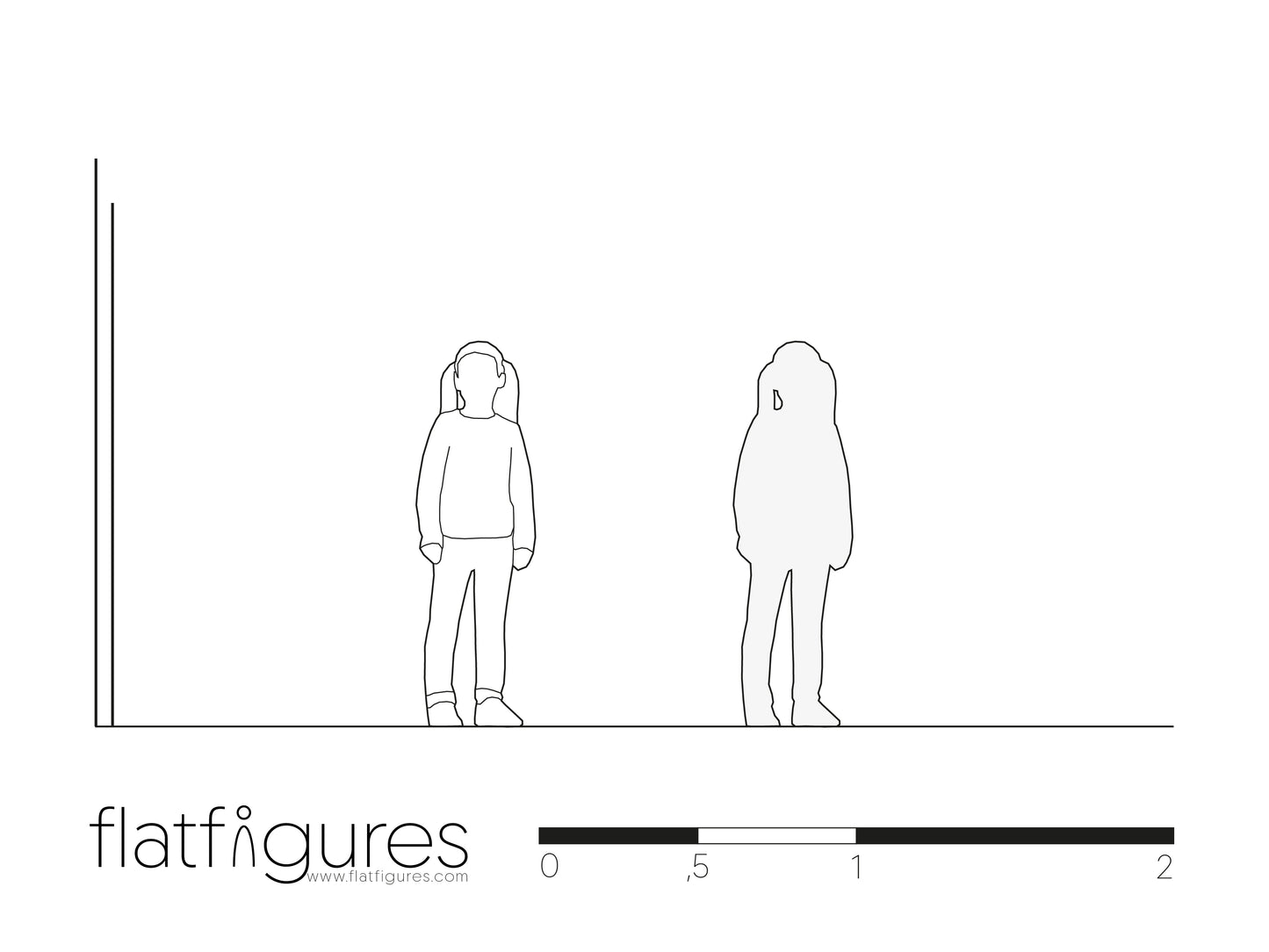 Stehendes Mädchen frontal 06 - CAD Figur