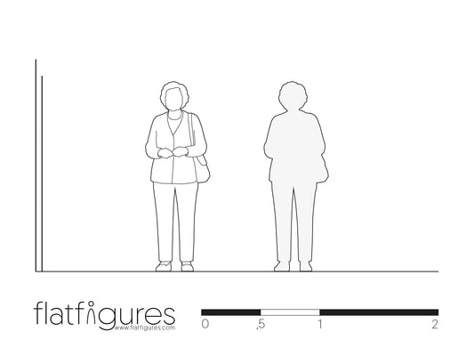 Stehende Rentnerin frontal 12 - CAD Figur