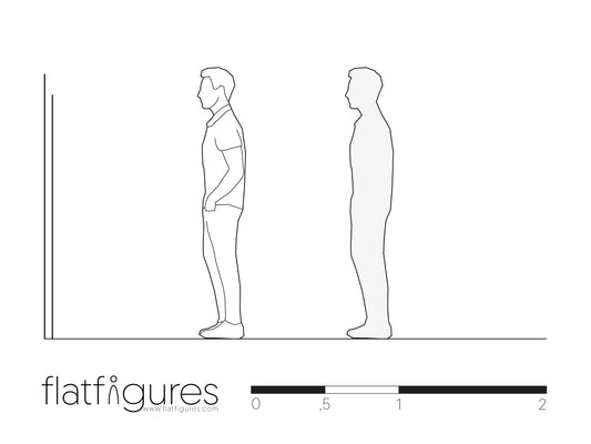Stehender Mann seitlich 01 - CAD Figur
