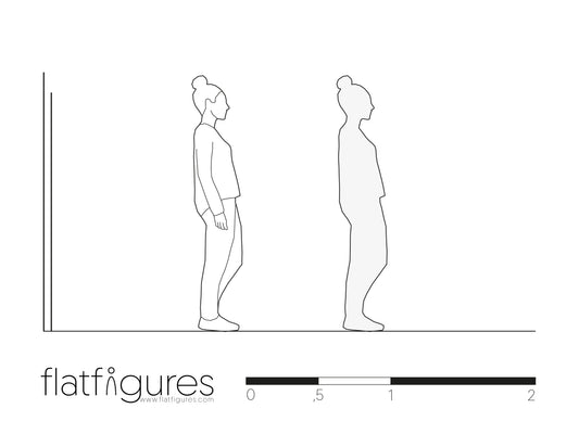 Stehende Frau seitlich 03 - CAD Figur