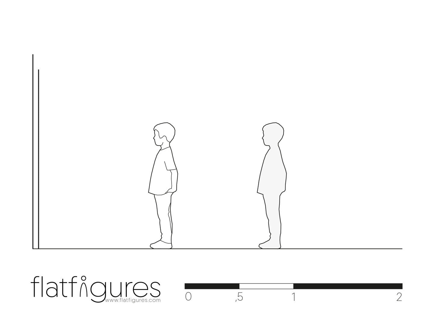 Stehender Junge seitlich 05 - CAD Figur