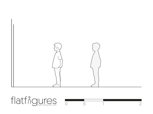 Stehender Junge seitlich 05 - CAD Figur