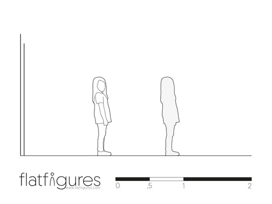 Stehendes Mädchen seitlich 06 - CAD Figur