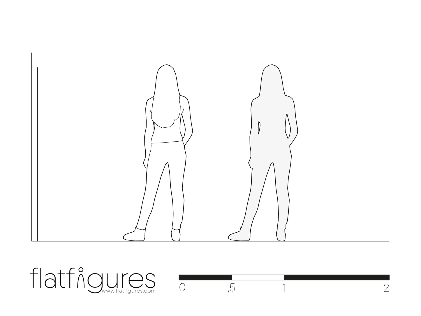 Stehende Frau hinten 04 - CAD Figur
