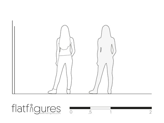 Stehende Frau hinten 04 - CAD Figur