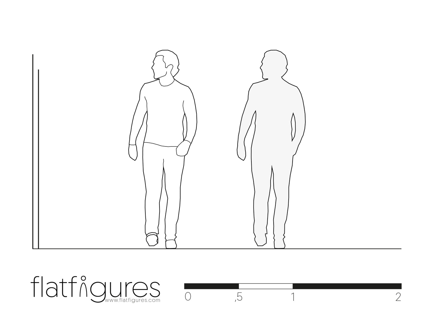 Gehender Mann frontal 01 - CAD Figur