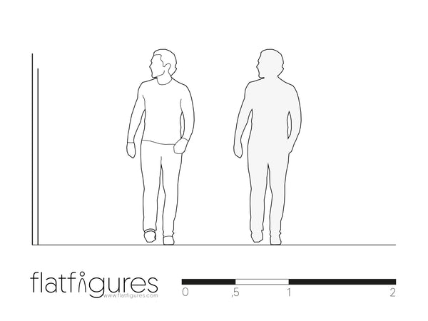 Gehender Mann frontal 01 - CAD Figur