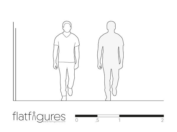 Gehender Mann frontal 02 - CAD Figur