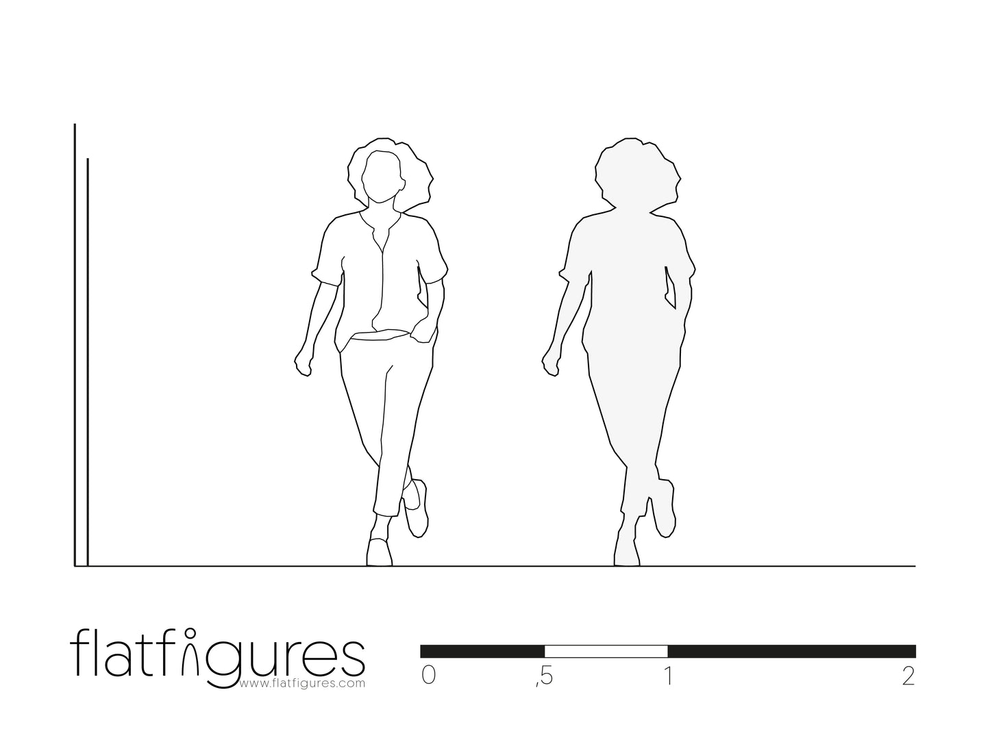 Gehende Frau frontal 03 - CAD Figur