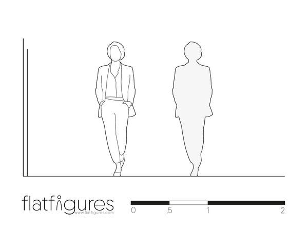 Gehende Frau frontal 04 - CAD Figur