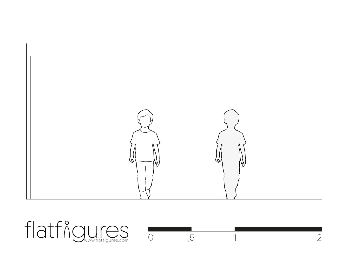 Gehender Junge frontal 05 - CAD Figur