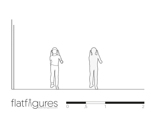 Gehendes Mädchen frontal 06 - CAD Figur