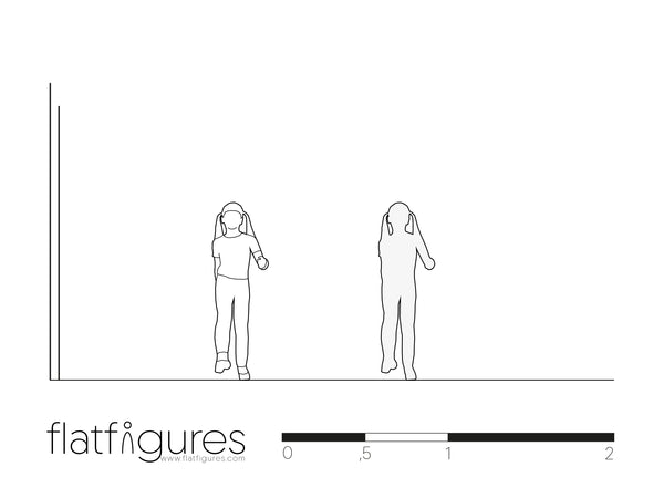 Gehendes Mädchen frontal 06 - CAD Figur