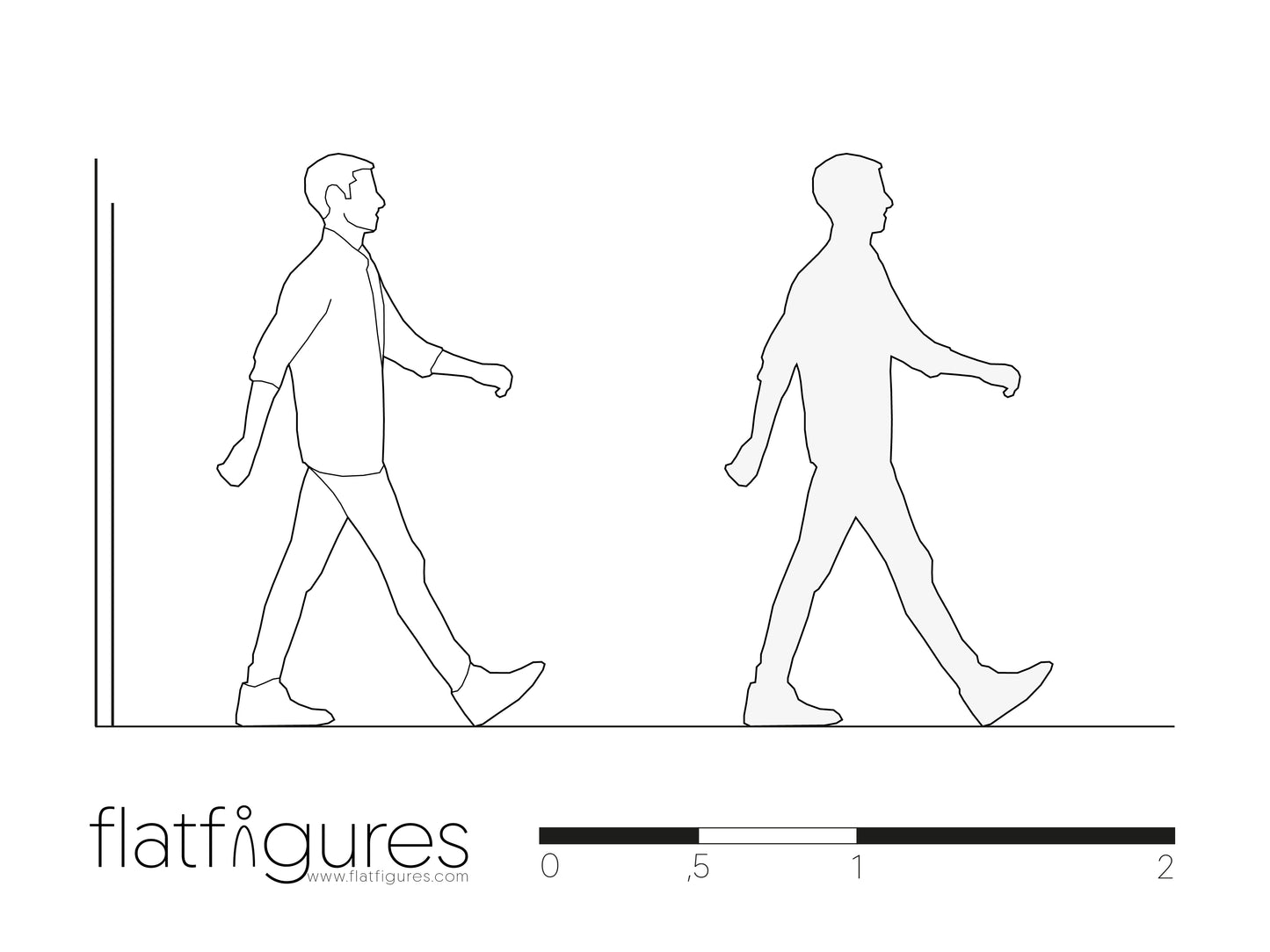 Gehender Mann seitlich 01 - CAD Figur