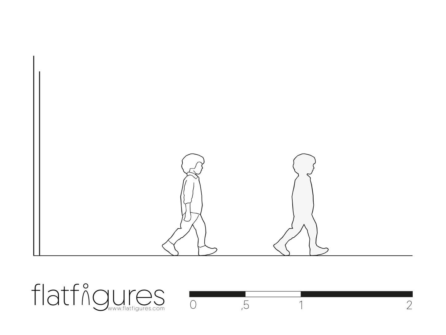 Gehender Junge seitlich 05 - CAD Figur