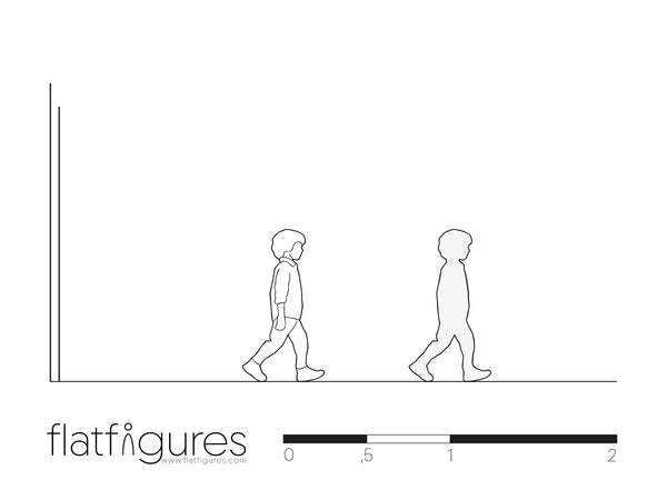 Gehender Junge seitlich 05 - CAD Figur