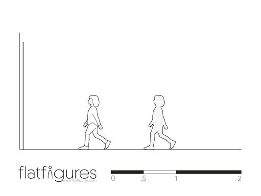 Gehendes Mädchen seitlich 06 - CAD Figur