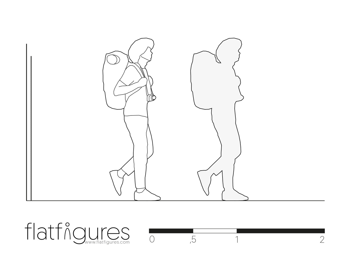 Gehender Mann seitlich 07 - CAD Figur