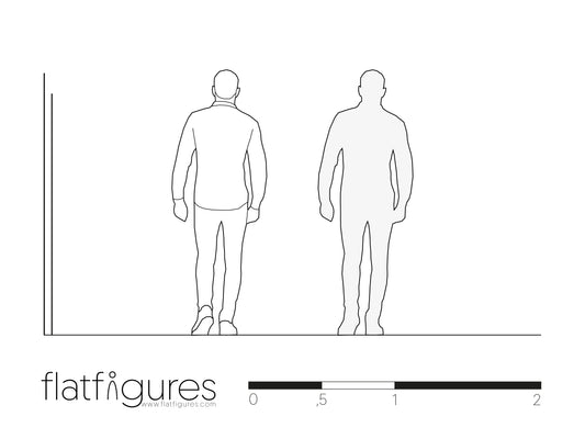 Gehender Mann hinten 01 - CAD Figur