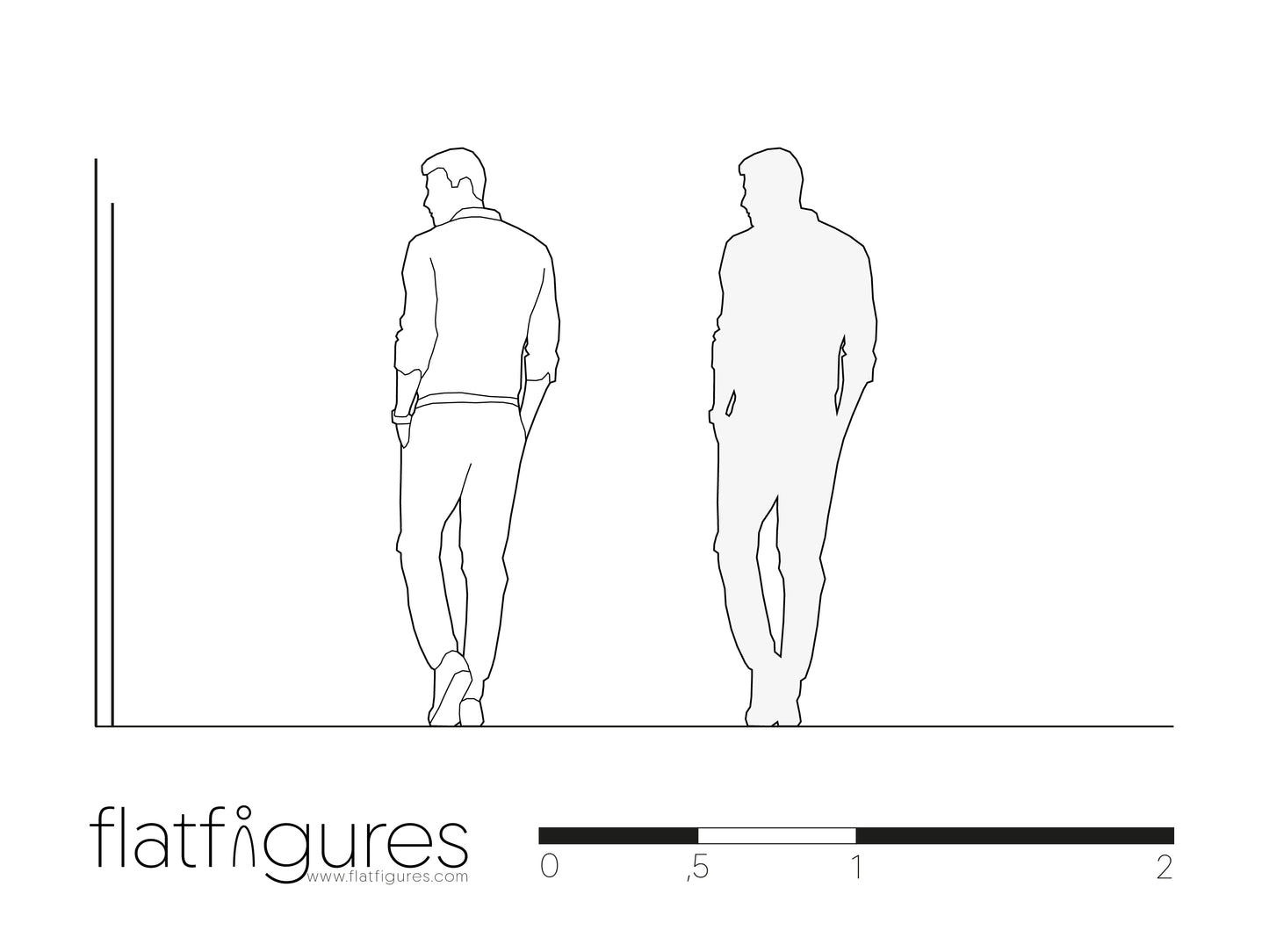 Gehender Mann hinten 02 - CAD Figur