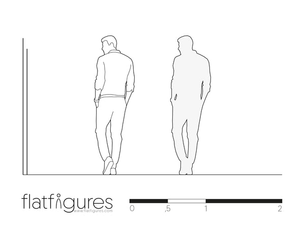 Gehender Mann hinten 02 - CAD Figur