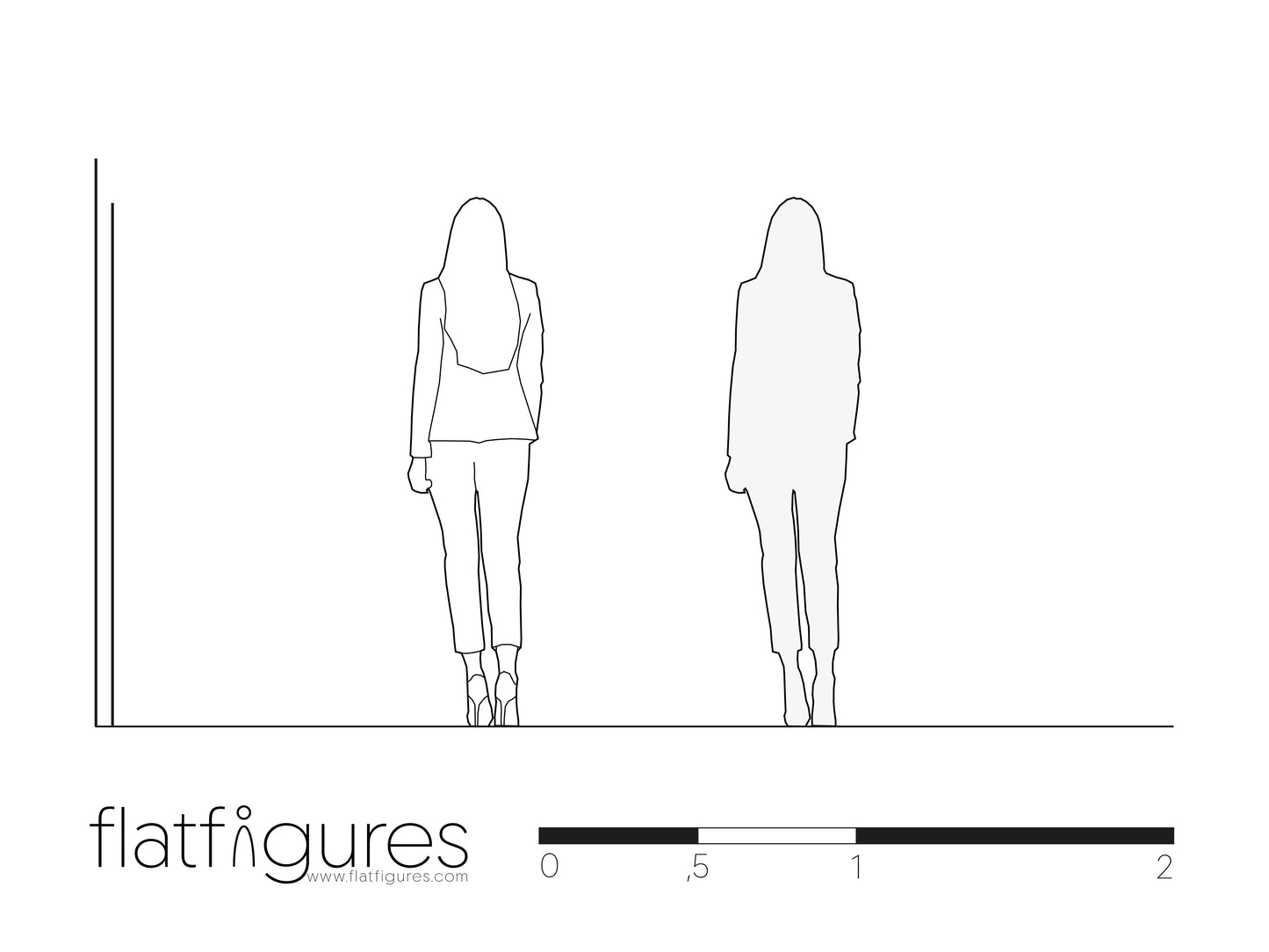 Gehende Frau hinten 03 - CAD Figur