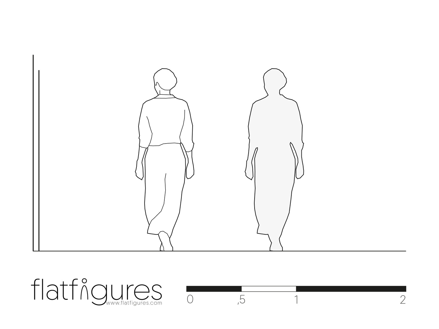 Gehende Frau hinten 04 - CAD Figur