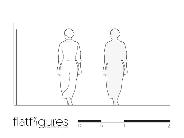 Gehende Frau hinten 04 - CAD Figur