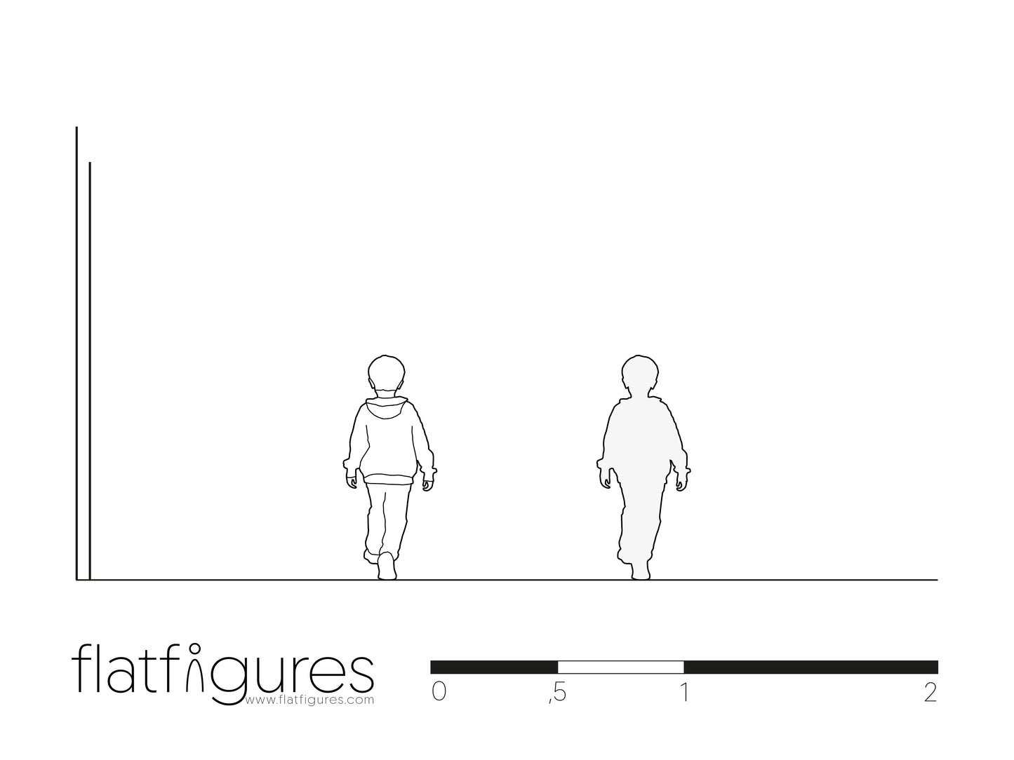 Gehender Junge hinten 05 - CAD Figur