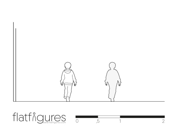 Gehender Junge hinten 05 - CAD Figur