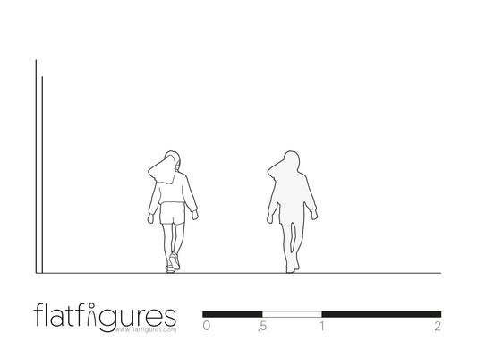 Gehendes Mädchen hinten 06 - CAD Figur