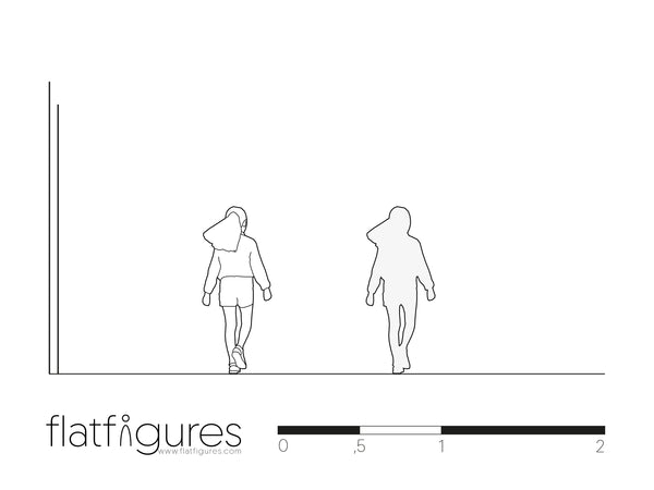 Gehendes Mädchen hinten 06 - CAD Figur