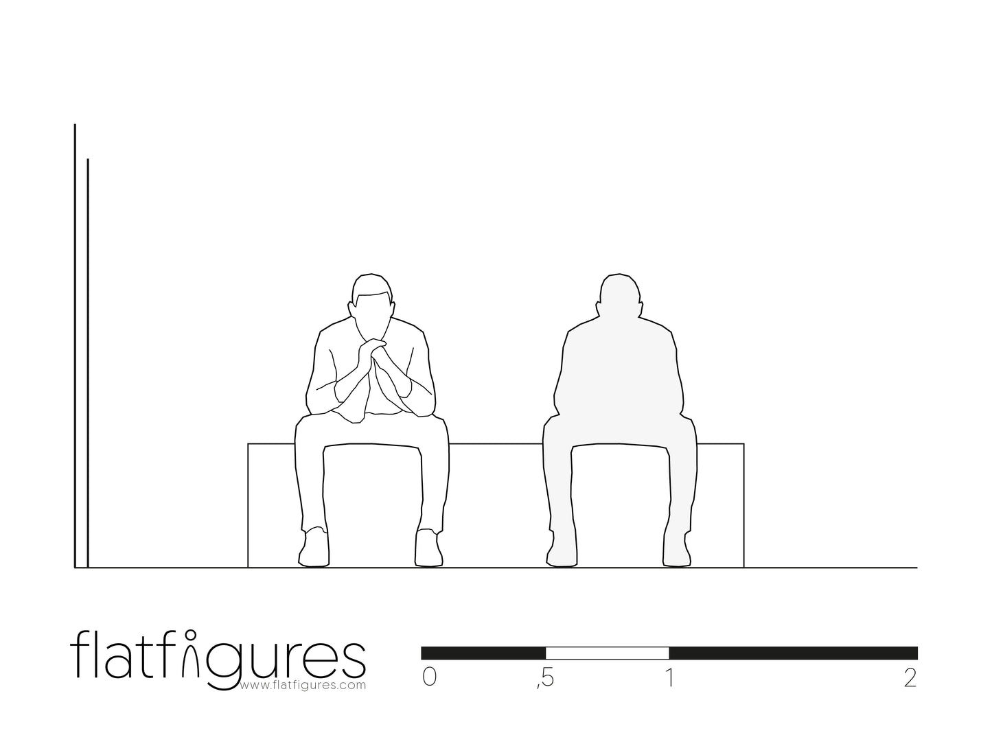 Seated Man Front 02 - CAD Figure
