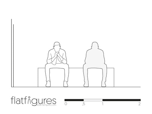 Sitzender Mann frontal 02 - CAD Figur