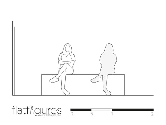 Sitzende Frau frontal 03 - CAD Figur