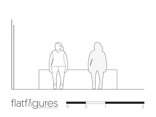 Sitzende Frau frontal 04 - CAD Figur