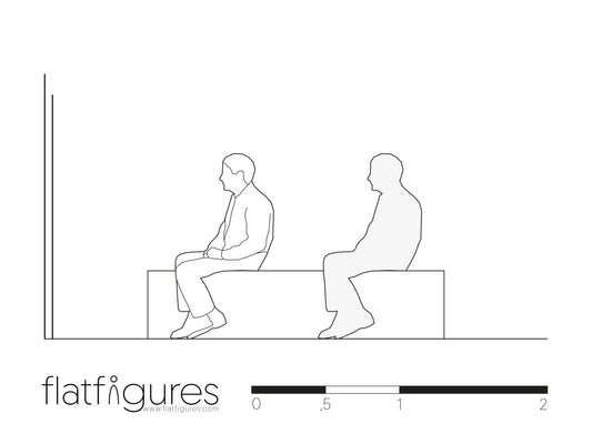 Sitzender Mann seitlich 01 - CAD Figur
