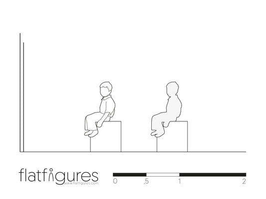 Sitzender Junge seitlich 05 - CAD Figur