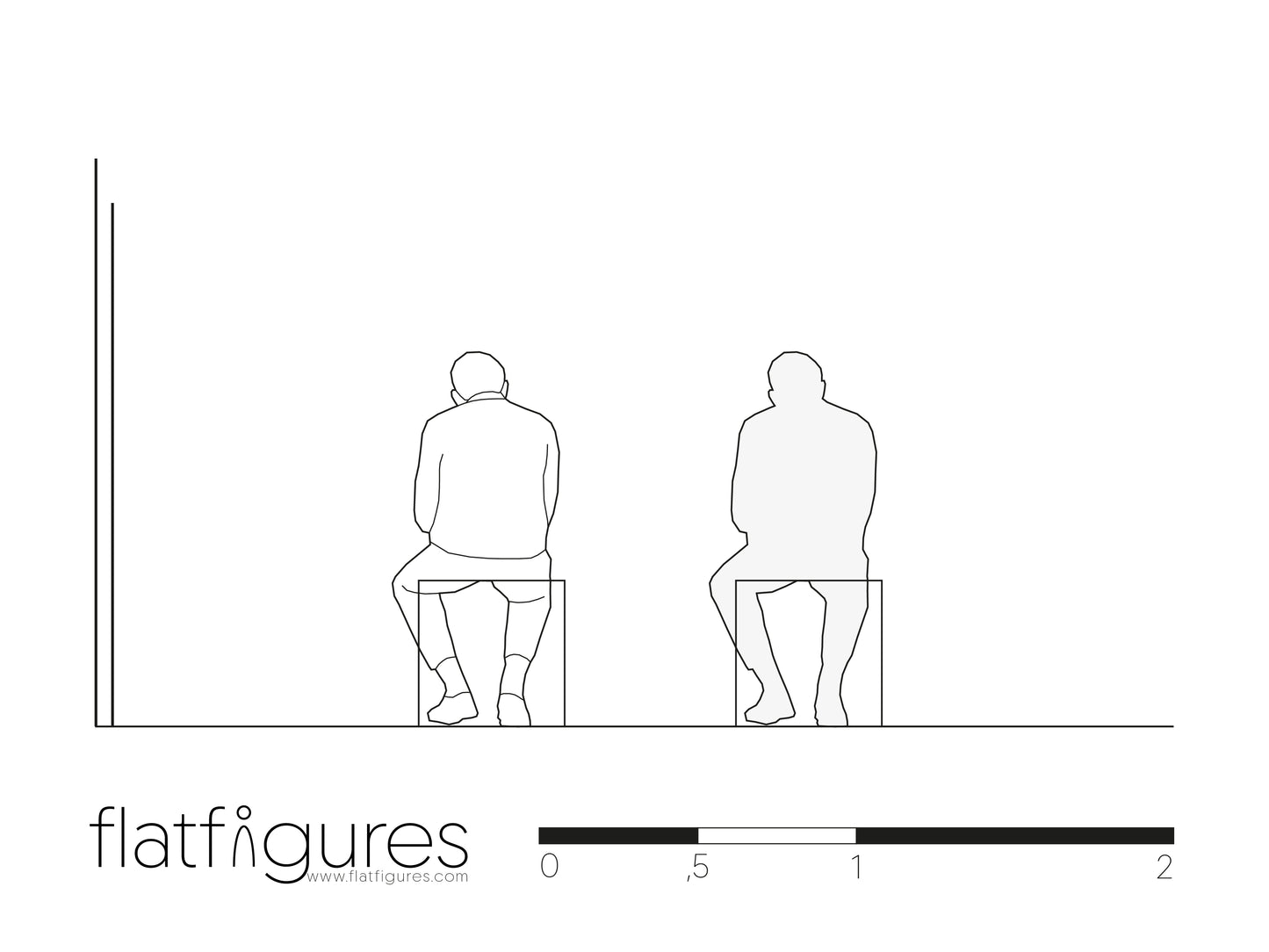 Sitzender Mann hinten 01 - CAD Figur